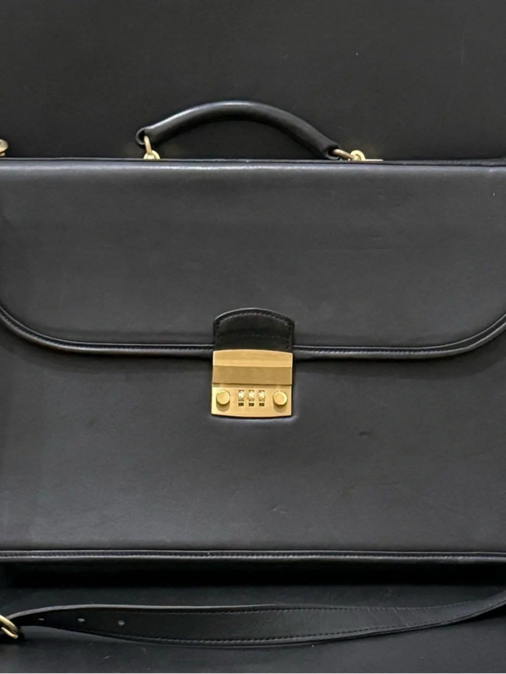 Vintage 90’s COACH Black Leather Diplomat Attache or Business Attaché Briefcase